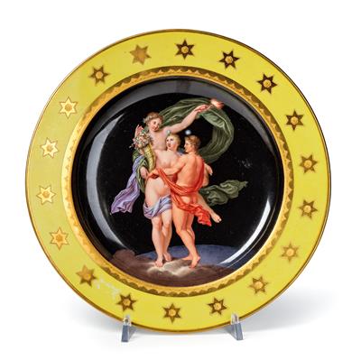 A Decorated Plate “Maggio”, Vienna, - Furniture; Works of Art; Glas and Porcelain