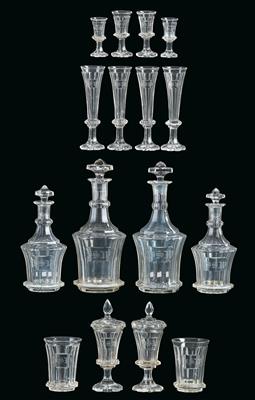 A Glassware Set with Monogram JSW, Bohemia, - Furniture; Works of Art; Glas and Porcelain