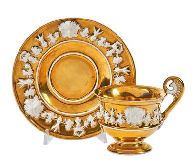 A Golden Cup with a Saucer, Vienna, - Starožitnosti