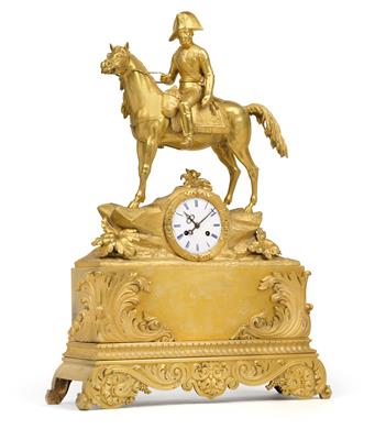 Große Bronzekaminuhr “Erzherzog Karl zu Pferd” - Möbel; Antiquitäten und Metallarbeiten; Glas und Porzellan