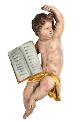 A Large Baroque Putto with Book, - Furniture; Works of Art; Glas and Porcelain