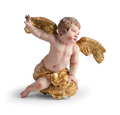 A Pair of Baroque Angels on Clouds, - Furniture; Works of Art; Glas and Porcelain