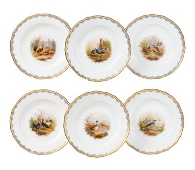 Dinner Plates with “Poultry”, Meissen, - Furniture; Works of Art; Glas and Porcelain