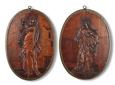 Two Eger Relief Inlays, attributed to Adam Eck (1604 - 1664), - Furniture; Works of Art; Glas and Porcelain