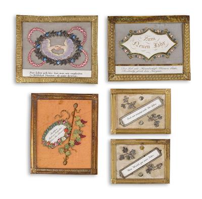 5 Biedermeier Greeting Cards, 3 by Josef Riedl, (from a Viennese Collection) - Anitiquariato e mobili