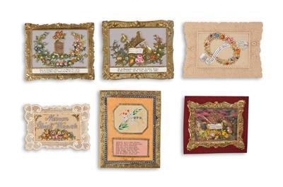 6 Biedermeier Greeting Cards, (from a Viennese Collection) - Starožitnosti a nábytek