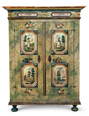 A Rustic Cabinet, so-called Four Seasons Cabinet, of Alpine Origin, (from a Viennese Collection) - Starožitnosti a nábytek