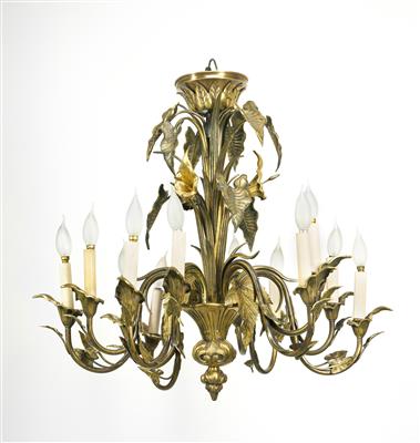 A Late Art Nouveau Floral Chandelier, - Antiques & Furniture