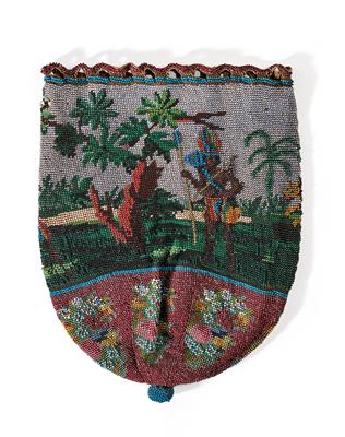 A Knitted Tobacco Pouch with Exotic Motif, - Antiques & Furniture