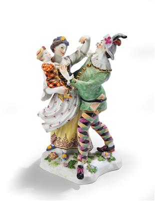 A Harlequin Family, Meissen, Late 19th Century, (from a Viennese Collection) - Starožitnosti a nábytek