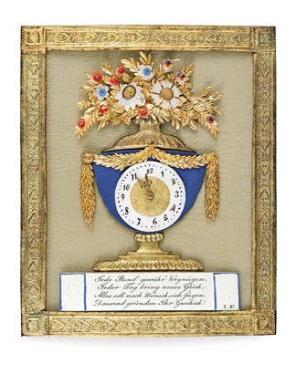 Joseph Endletsberger (Vienna 1779 - 1856), A Biedermeier Greeting Card, Clock, - Anitiquariato e mobili