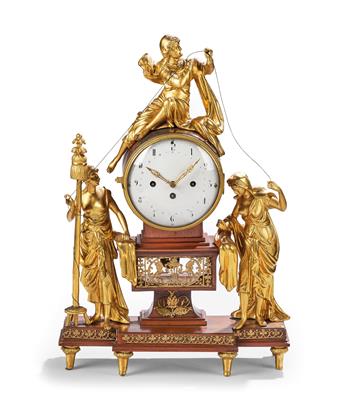 A Josephinian Commode Clock “The Three Moirai”, - Antiques & Furniture