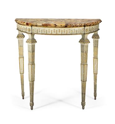 A Console Table in Demi Lune Form, - Starožitnosti a nábytek