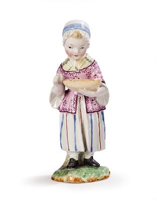 A Girl with Sausages, Damm c. 1845/50, (from a Viennese Collection) - Starožitnosti a nábytek