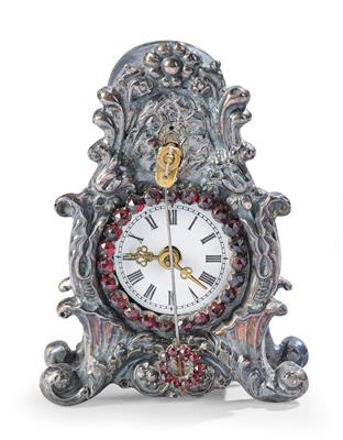 A Miniature Silver Zappler Clock, - Starožitnosti a nábytek