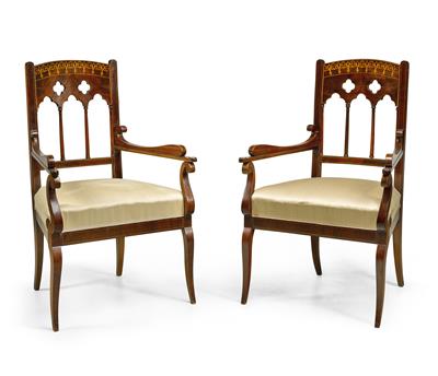 A Pair of English Armchairs, (from a Viennese Collection) - Antiques & Furniture