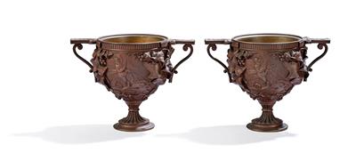 A Pair of Handled Vases, - Starožitnosti a nábytek