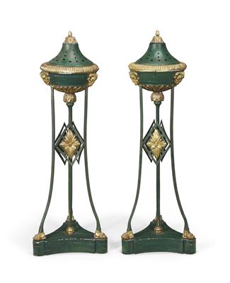 Paar neoklassizistische "Brûle parfum"-Säulen, - Antiquitäten & Möbel