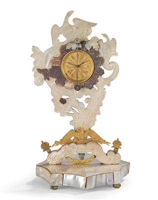 A Mother-Of-Pearl Zappler Table Clock, - Starožitnosti a nábytek