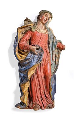 Relief einer Hl. Maria, - Antiquitäten & Möbel
