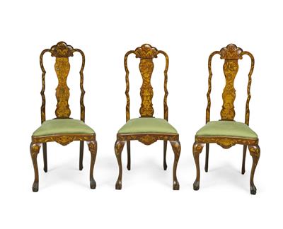 A Set of 3 Chairs, in Dutch Baroque Style, - Anitiquariato e mobili