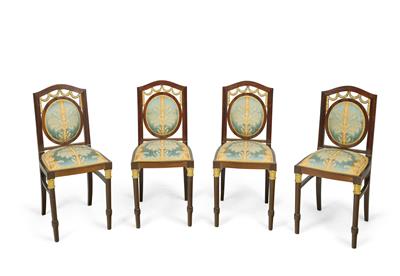Satz von 4 neoklassizistischen Sesseln, - Antiquitäten & Möbel