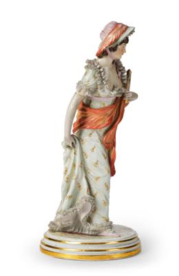 A Lady with a Fan, Meissen c. 1900, - Furniture, Works of Art