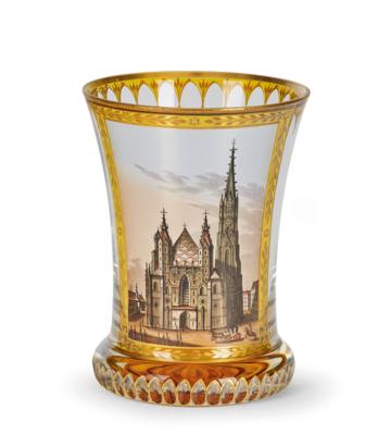 Kothgasser Ranftbecher mit der Ansicht der Domkirche zu St. Stephan in Wien, - Möbel; Antiquitäten & Metallarbeiten; Glas & Porzellan