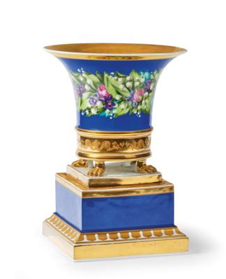 A Crater Vase with Flowers and Base, Imperial Manufactory Vienna c. 1832, 1833, - Furniture, Works of Art, Glass & Porcelain