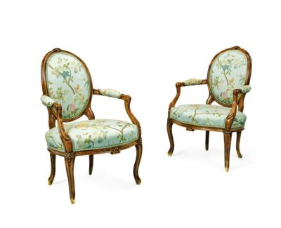 A Pair of Armchairs, - Furniture, Works of Art, Glass & Porcelain