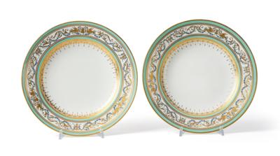 A Pair of Neo-Classical Plates, Imperial Manufactory, Vienna 1795, - Nábytek, starožitnosti, sklo a porcelán