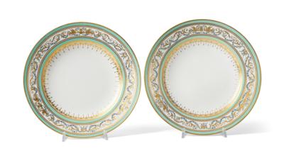 A Pair of Neo-Classical Plates, Imperial Manufactory, Vienna 1795, - Nábytek, starožitnosti, sklo a porcelán