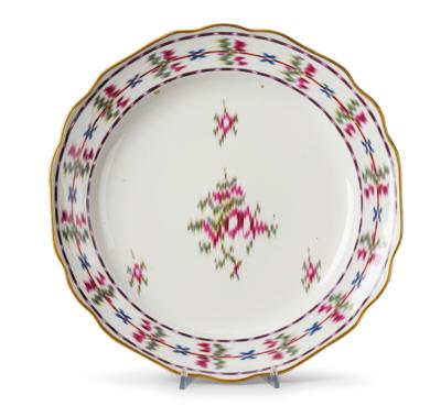 A Circular Plate with “Chintz Pattern”, Imperial Manufactory, Vienna 1785, - Furniture, Works of Art, Glass & Porcelain