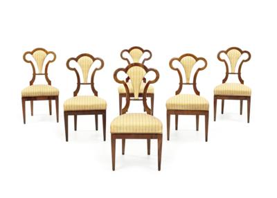 A Set of Six Biedermeier Chairs, - Mobili e anitiquariato, vetri e porcellane