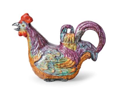 A Rooster-Shaped Teapot with Cover and Spout, Germany, - Mobili e anitiquariato, vetri e porcellane