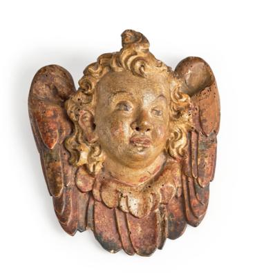 Attributed to the Workshop of Jörg Zürn (c. 1583 Waldsee - 1635/38 Überlingen) - Angel’s Head, - Furniture, Works of Art, Glass & Porcelain