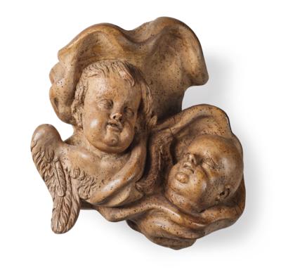 Two Baroque Angel’s Heads in a Cloud, - Mobili e anitiquariato, vetri e porcellane