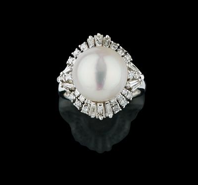 A South Sea Cultured Pearl and Diamond Ring - The Edita Gruberová Collection