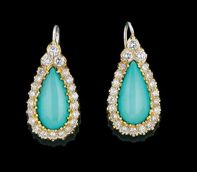 Two Brilliant Pendants with Treated Turquoise - The Edita Gruberová Collection