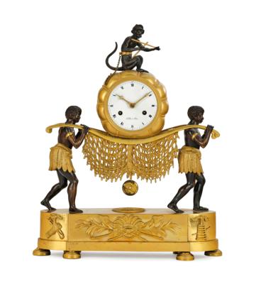 An Ormolu “Au Bon Sauvage” Mantel Clock “The Ape”, “Collin à Paris”, - Nábytek; starožitnosti; sklo a porcelán