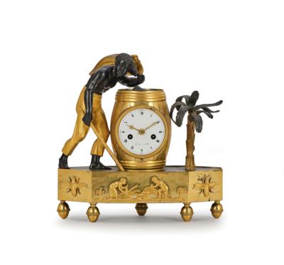 An Ormolu “Au bon Sauvage” Mantel Clock “Coffee”, “Gamot à Lille”, - Mobili; oggetti d'antiquariato; vetro e porcellana