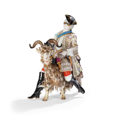 “The Tailor on the Billy Goat” - a Centrepiece, Meissen, Second Half of the 19th Century, - Mobili; oggetti d'antiquariato; vetro e porcellana