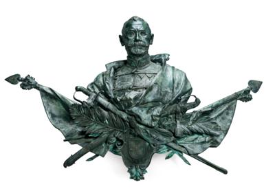 A Large Bronze Bust - “Hungarian General” - Mobili; oggetti d'antiquariato; vetro e porcellana