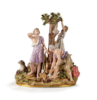 An Allegory of Farming, Meissen, Second Half of the 19th Century, - Furniture; works of art; glass and porcelain