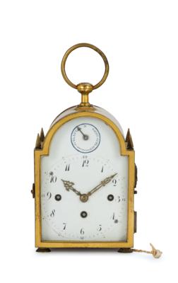 A Baroque Bronze Travel Clock, - Furniture; works of art; glass and porcelain