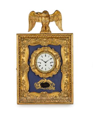 A Biedermeier Frame Clock with Eagle, - Nábytek; starožitnosti; sklo a porcelán