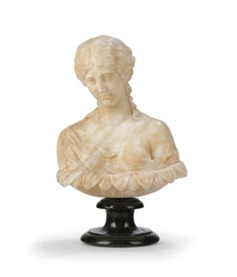 A Bust of a Young Lady, - Furniture; works of art; glass and porcelain