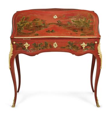 A Lady’s Desk with Chinoiserie Decor, - Furniture; works of art; glass and porcelain