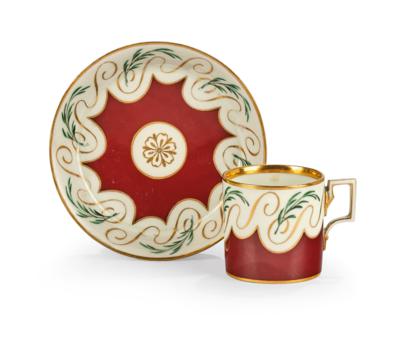 A Design Cup with Saucer, Imperial Manufactory Vienna 1809, - Nábytek; starožitnosti; sklo a porcelán