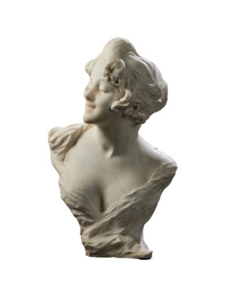 Edouard Fortiny – Bust of a Young Lady, - Furniture; works of art; glass and porcelain